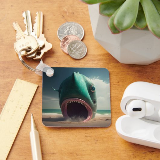 Porte-clés Shark sculpture on the beach (Bureau)