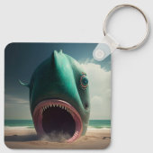 Porte-clés Shark sculpture on the beach (Dos)
