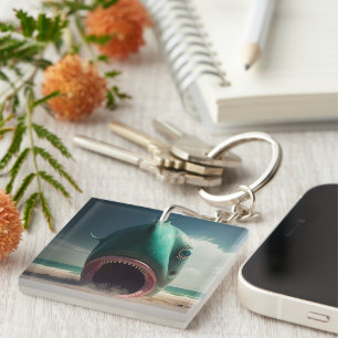 Porte-clés Shark sculpture on the beach