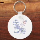 Porte-clés She believed and so Motivational Quote Butterfly (Verso)