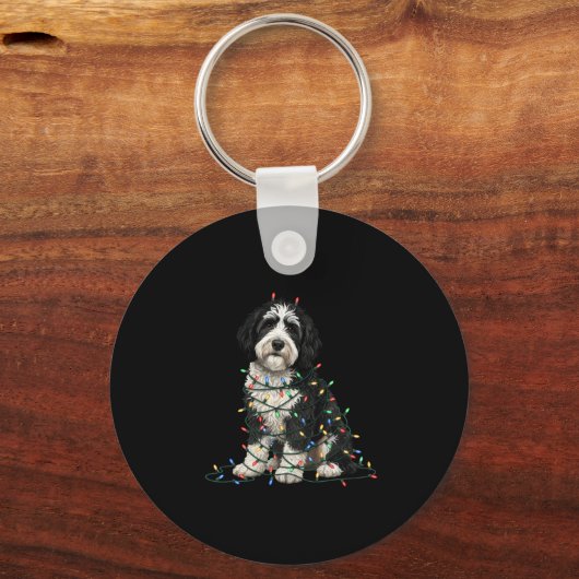 Porte-clés Sheepadoodle Christmas I'm Fine Everything Is Fine (Recto)