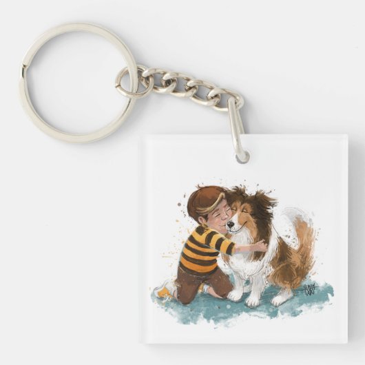 Porte-clés Sheltie and Boy Dog Hug (Devant)