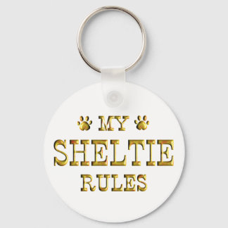 Porte-clés Sheltie Rules Gold