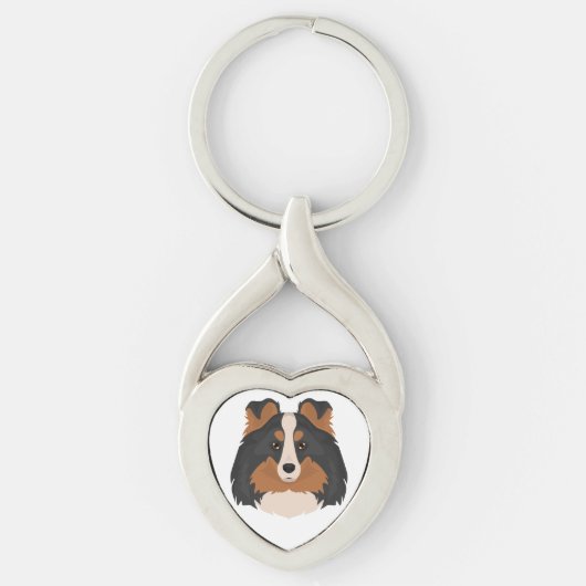 Porte-clés Sheltie, Shetland Sheepdog mix (Devant)