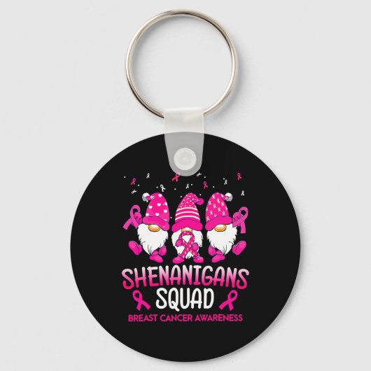 Porte-clés Shenanigans Squad Gnomes Pink Ribbon Cancer du Sei (Recto)