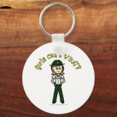 Porte-clés Sheriff Femme Lumière en Uniforme Vert (Recto)