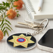 Porte-clés Sheriff Police Star Gold (Devant droit)