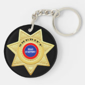Porte-clés Sheriff Police Star Gold (Dos)