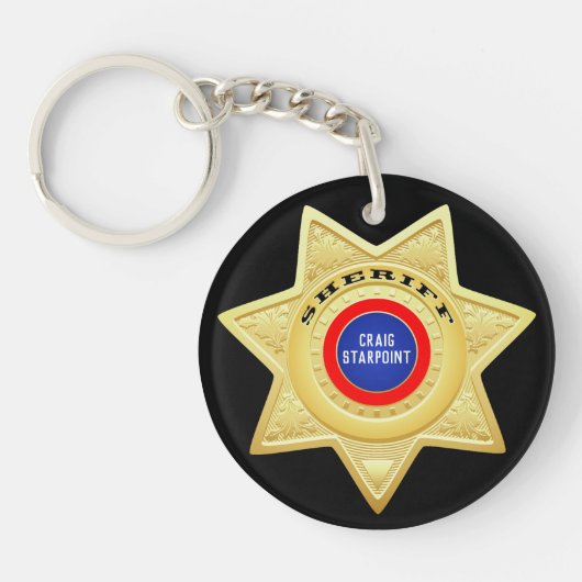 Porte-clés Sheriff Police Star Gold (Devant)