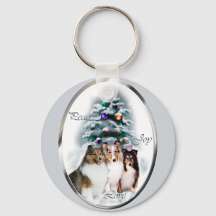 Porte-clés Shetland Sheepdog Cadeaux de Noël