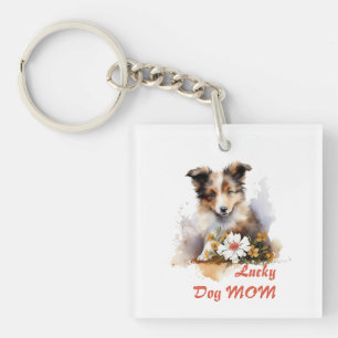 Porte-clés Shetland Sheepdog Chiot Pet Aquarelle
