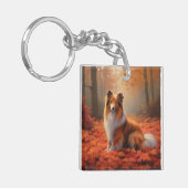 Porte-clés Shetland Sheepdog en automne Feuilles automne Insp (Devant gauche)
