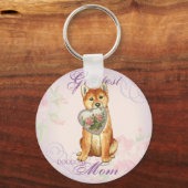 Porte-clés Shiba Inu Maman du coeur (Recto)