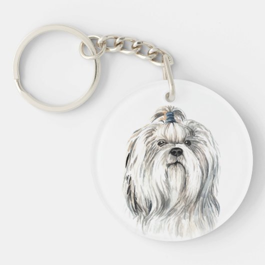 Porte-clés Shih Tzu aquarelle (Devant)