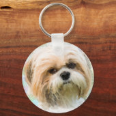 Porte-clés Shih Tzu Dog Eau Couleur Art Peinture (Recto)