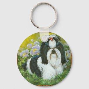 Porte-clés Shih Tzu in the Garden Keychain