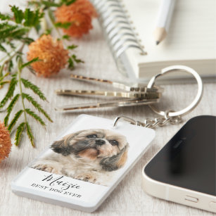 Porte-clés Shih Tzu Photo personnalisée de chien de compagnie