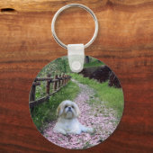 Porte-clés Shih Tzu Porte - clé Fleurs violettes (Recto)
