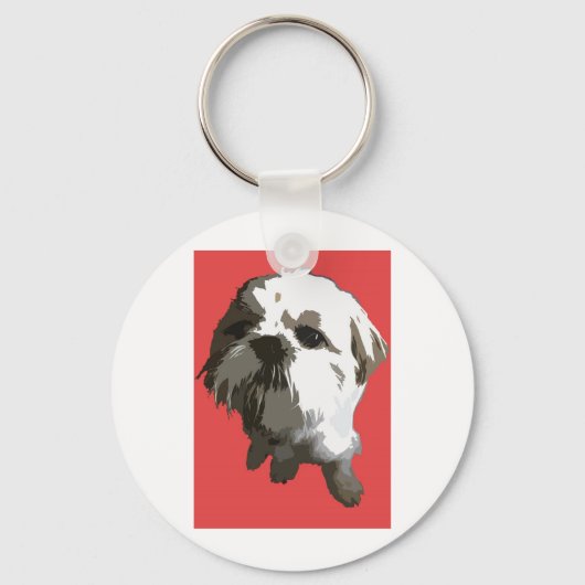 Porte-clés Shih Tzu (rouge) (Recto)