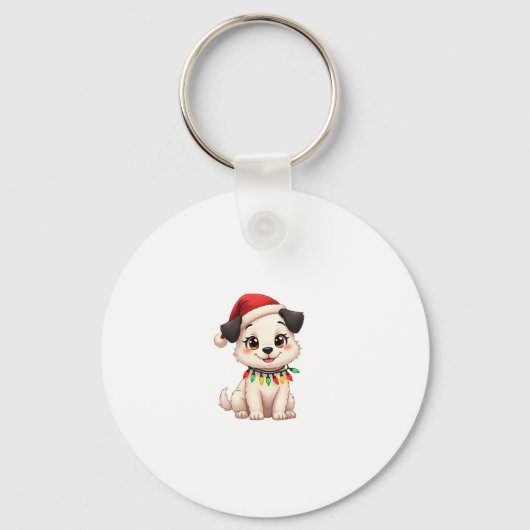 Porte-clés Shih Tzu Santa Christmas Tree Lights Xmas Dog Love (Recto)
