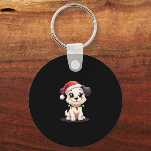 Porte-clés Shih Tzu Santa Christmas Tree Lights Xmas Dog Love (Recto)