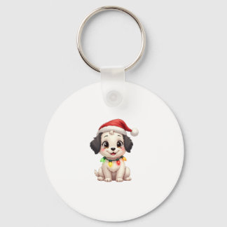 Porte-clés Shih Tzu Santa Christmas Tree Lights Xmas Dog Love