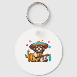 Porte-clés Shih Tzu Sombrero Guitare Mexicaine Cinco De Mayo