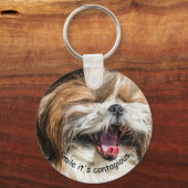 Porte-clés Shih tzu yawning laughing smile text customize (Recto)