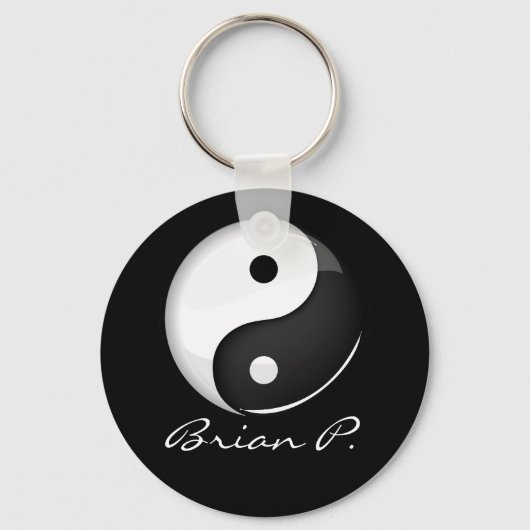 Porte-clés Shiny Round Yin Yang Symbol Custom (Recto)
