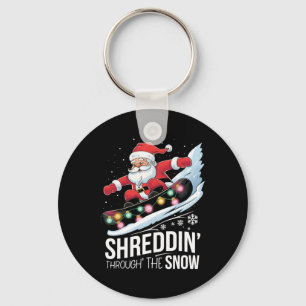 Porte-clés Shreddin Noël Neige Snowboard Père Noël Snowbo