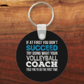 Porte-clés Si au début vous ne réussissez pas Fun Volleyball (Recto)