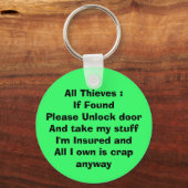 Porte-clés Si Porte - clé trouvé (Recto)