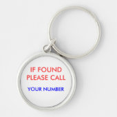 PORTE-CLÉS SI VEUILLEZ TROUVER POUR APPELER, (Devant)