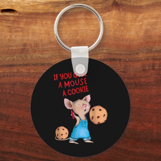 Porte-clés Si Vous Donnez Une Souris Un Cookie (Recto)