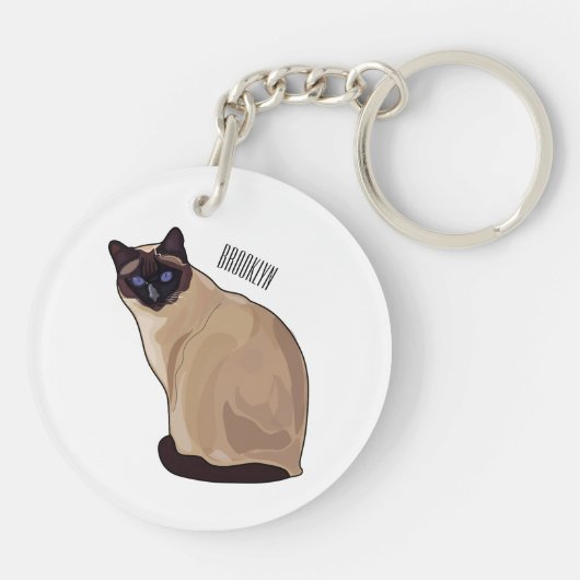 Porte-clés Siamese cat cartoon (Dos)