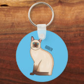 Porte-clés Siamese cat cartoon (Recto)