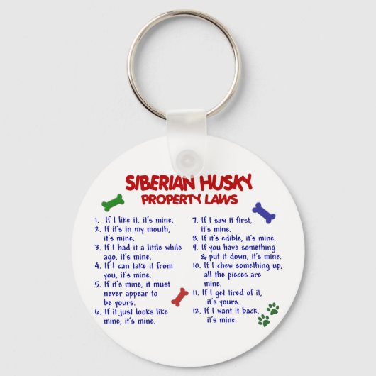 Porte-clés SIBÉRIAN HUSKY Lois immobilières 2 (Recto)