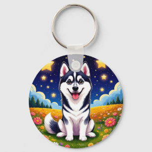 Porte-clés Sibérien Husky joueur