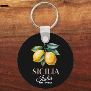 Porte-clés Sicile Italie Fiers Citrons Italiens Frais Sicilie