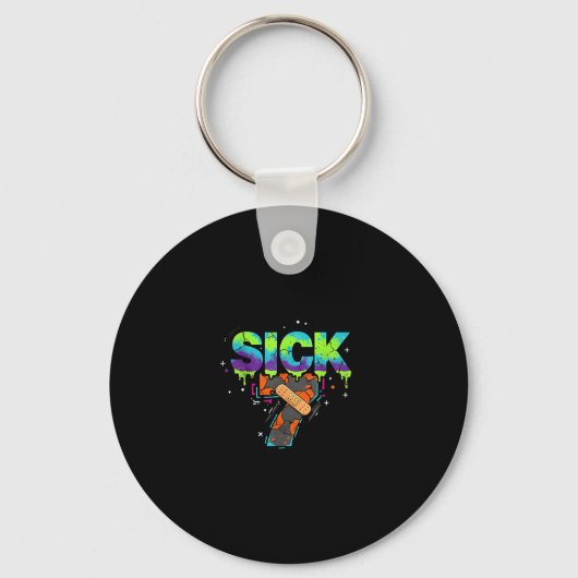 Porte-clés Sick Seven Meme Graffiti Drip Fun Wordplay  (Recto)