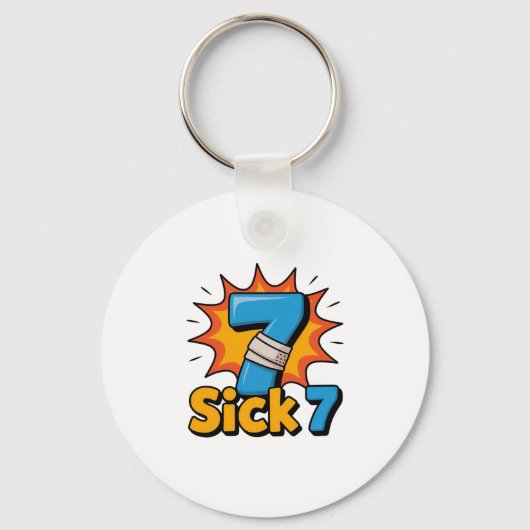 Porte-clés Sick Seven Meme Tee Six Seven Fun Wordplay  (Recto)