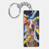 Porte-clés Sifflets de fête pour chien heureux (Devant gauche)