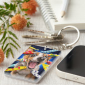 Porte-clés Sifflets de fête pour chien heureux (Devant droit)