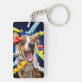 Porte-clés Sifflets de fête pour chien heureux (Dos)