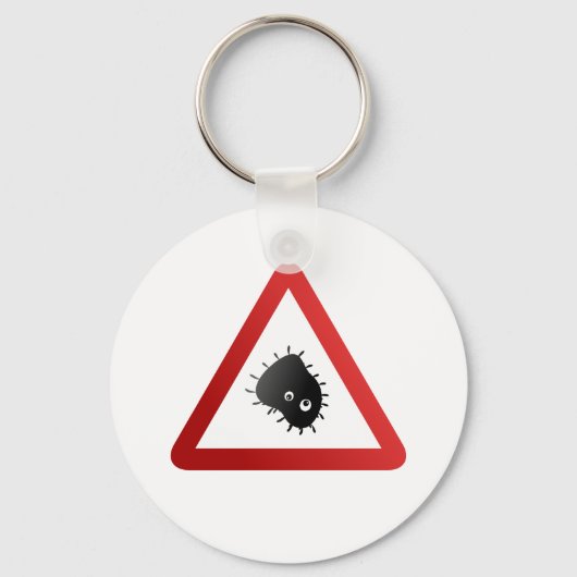 Porte-clés Signal d'avertissement de la bactérie (Recto)