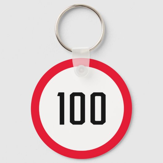 Porte-clés Signal de circulation routière ronde à 100 vitesse (Recto)