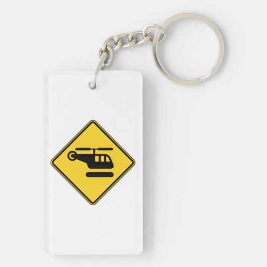 Porte-clés Signal d'hélicoptère de prudence (Dos)