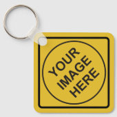 Porte-clés Signal Diamant d'avertissement personnalisé (Recto)