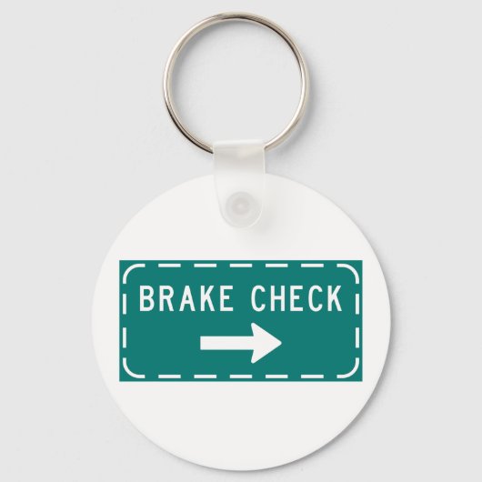 Porte-clés Signal routier de contrôle de freinage avec flèche (Recto)