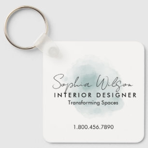 Porte-clés Signature aquarelle professionnelle élégante pour